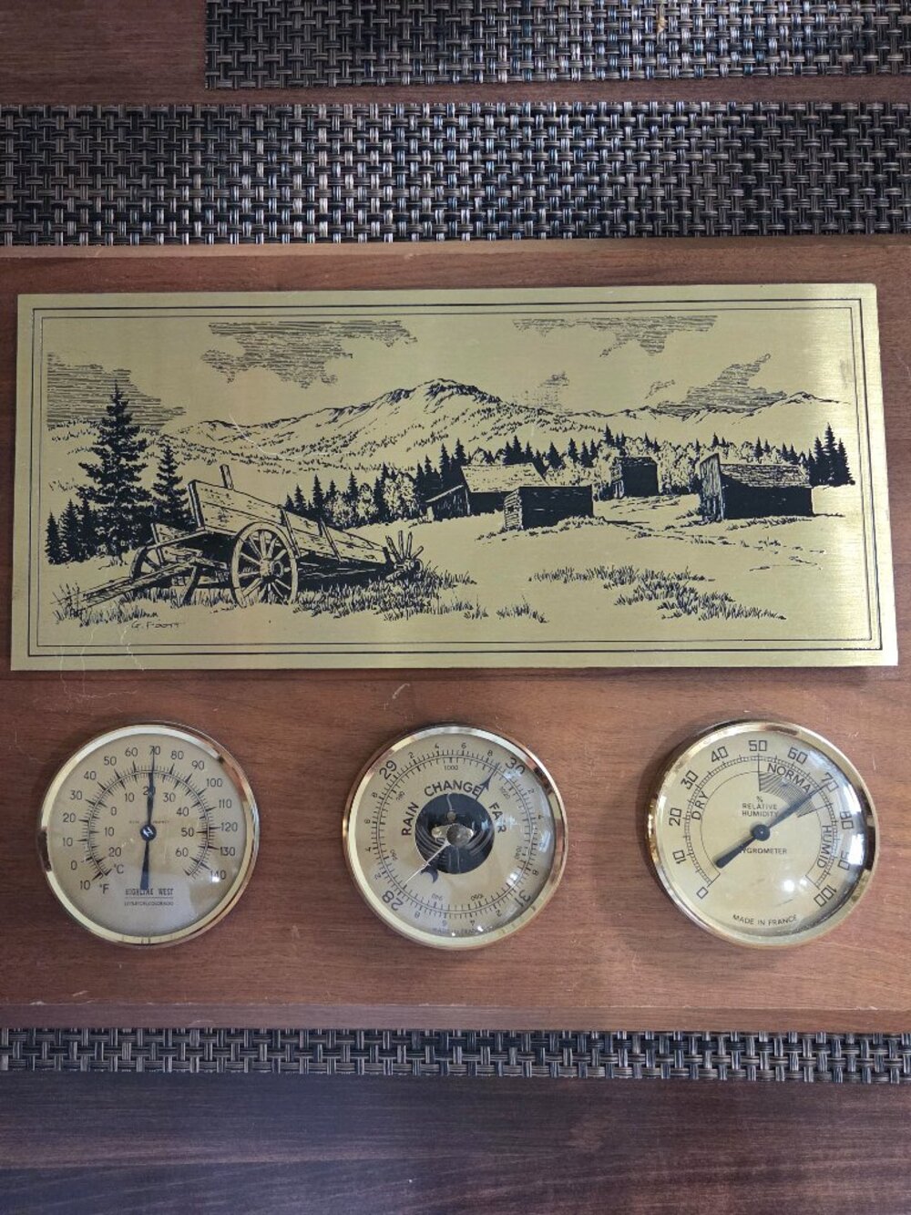Highline West Sailing Style Plaque with Temperature, Barometric & Hygrometer Gau